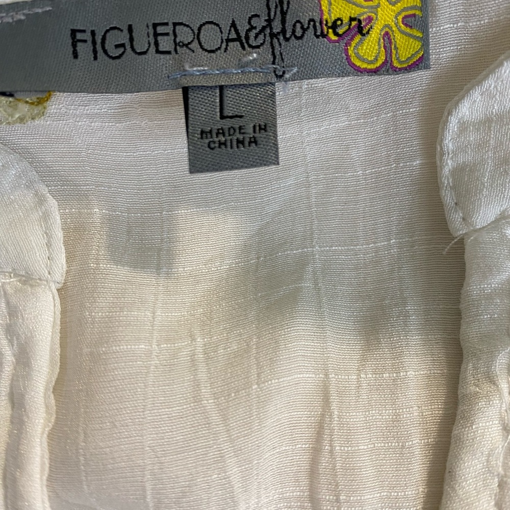 Figueroa & Flower Women's Elbow Sleeve Embroidered Midi Dress White Boho, Chic L - Picture 11 of 14